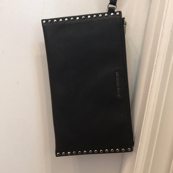 Michael Kors Black Astor Studded Wristlet - Picture 2 of 5